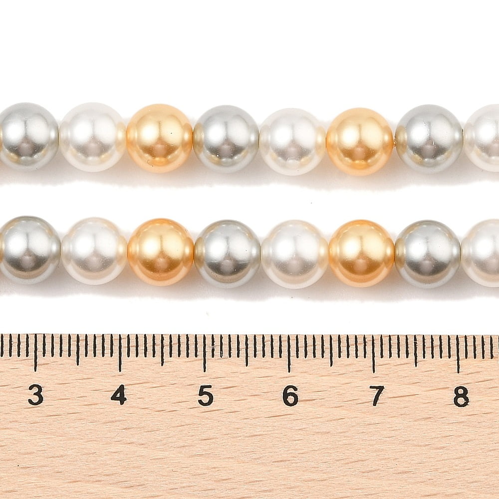 Baking Painted Pearlized Glass Pearl Round Bead Strands Orange 8mm Hole: 0.8mm 50pcs/strand 15.75''(40cm)
