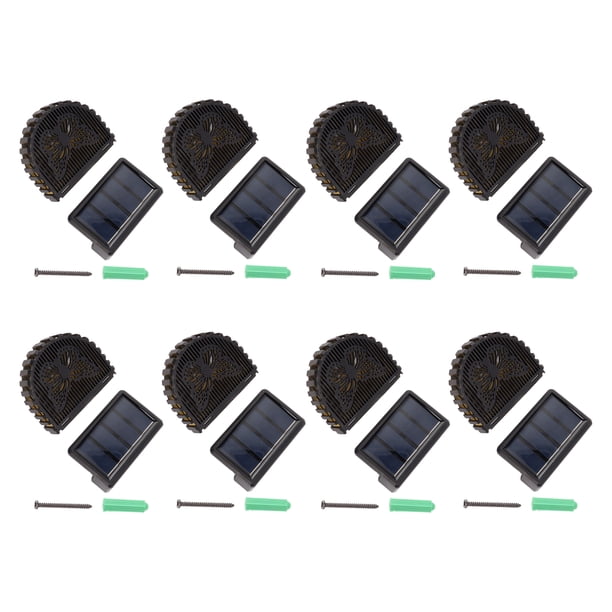 8 juegos de lámparas de panel solar LED decorativas de pared para exteriores, patios y terrazas con batería integrada