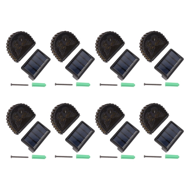 8 juegos de lámparas de panel solar LED decorativas de pared para exteriores, patios y terrazas con batería integrada
