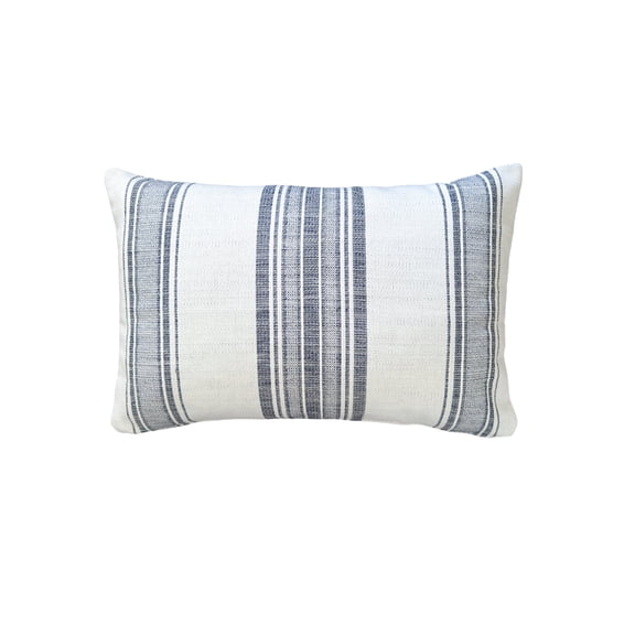 Beach Club White Stripe Indoor Outdoor Pillow 14x20