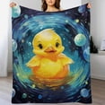 thumbnail image 5 of Q-version Funny Little Yellow Duck Blanket Lightweight Cozy Couch Bed Super Soft And Microfiber Throws Blankets for All Seasons, 5 of 8