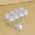 thumbnail image 3 of Transparent Glass Bottles With Silver Aluminum Cover 20ml Breakable Glass Bottle Prop Gift Jars Crafts 6pcs-30x50x21mm, 3 of 5