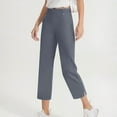thumbnail image 2 of Pull On Dress Pants Women Petite,High Waisted Straight Leg Work Pants Business Office Trousers with Pockets Slacks, 2 of 9