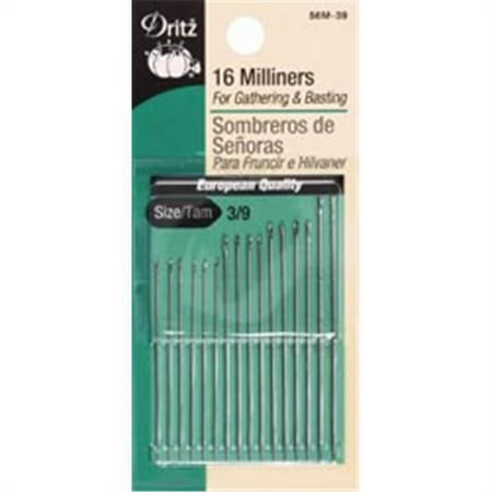 UPC: 0072879100990 | Dritz Milliners Hand Needles 16/Pkg-Size 3/9