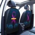 thumbnail image 3 of Pofeuu Two Human Hands are Holds Ribbon Awareness Print 2 Pack PU Leather Kick Mat Back Seat Protector, Universal Car Seat Back Organizer, Waterproof Backseat Protector For Most Car, 3 of 8