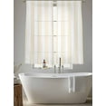 thumbnail image 5 of Cream and Sheer Curtains 72 inches Long 2 Panels Set White Striped Geometric Tiers Sheers Rod Pocket Small Window Short Curtains for Kitchen Cafe, Each 52" W x 72" L, 5 of 7