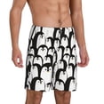 thumbnail image 2 of Wukai Cartoon Penguin Men’s Short Pajama Pants With Pockets Soft Sleep Pj Shorts for Men-Small, 2 of 6