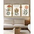 thumbnail image 2 of SHENIFY Boho Wall Art 16x24in3pcs Natural Framed Sage Plant Botanical Bohemain Wall Printing Abstract Canvas Prints with Leaf & Sun Lines, 2 of 5