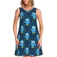 thumbnail image 1 of Fotbe Blue Owl Vestido de Verano sin Mangas para Mujer – Vestido Midi Línea A, Estilo Camiseta Floral, Vestido Playero Casual y Fluido, 1 of 7