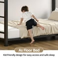 thumbnail image 2 of 3 In 1 Metal Bunk Bed, Twin Size L Shaped Triple Bunk Bed with Guardrails, Black, 2 of 7