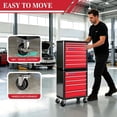 thumbnail image 6 of LARBANKE 12-Drawer Rolling Tool Chest with Multifunctional Tabletop, Heavy Duty Metal Tool Cabinet with Locking System & Non-Slip Mats for Garage & Workshop, Red, 6 of 8