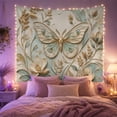 thumbnail image 2 of 3D Butterfly and Lotus Carvings on Aged Plaster in Earth Tones, Calming Boho for Nature Lovers, Sculptural Wall Art Decor, Housewarming Gift Tapestry Wall Hanging for Living Room and Bedroom, 2 of 7