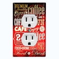 thumbnail image 1 of Metal Light Switch Plate Cover Cafe Diner Coffee Sign Red COF033, 1 of 13