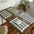 thumbnail image 4 of Gerring Table Runner Linen Black White Diamond Collision Woven Tassel Korean Festival Place Mats For Dining Table Home Decor, 4 of 7