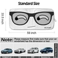 thumbnail image 5 of Car Windshield Sunshade Sun Shade Folding Silvering Sun Visor with Glass Design(59"x33"),iClover Cute Cartoon Design Front Auto Car Windshield  - UV Coating for UV Ray Deflector, 5 of 8