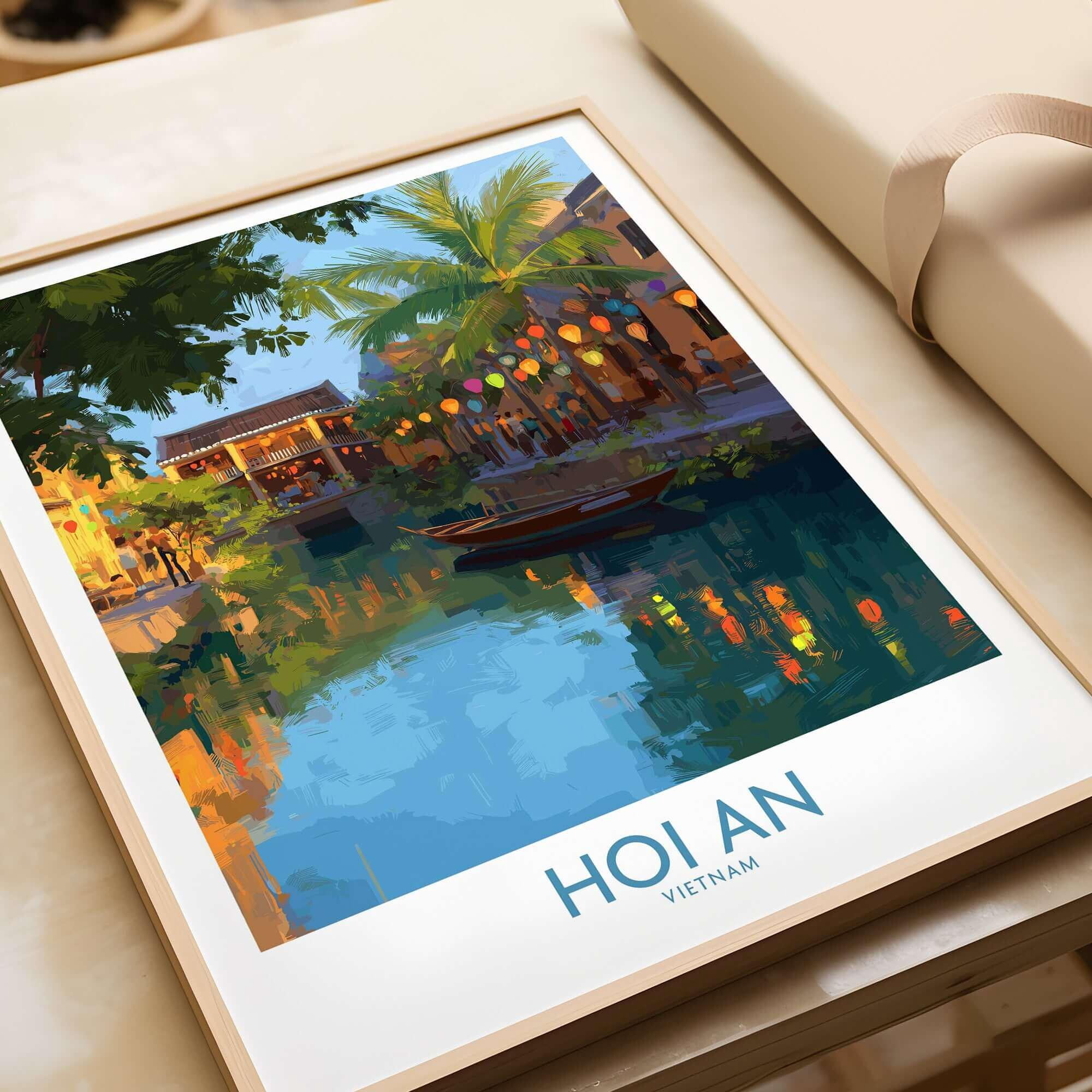 Hoi An Vietnam Wall Art Print Travel Poster Asian Home Decor Vietnamese Landscape Painting