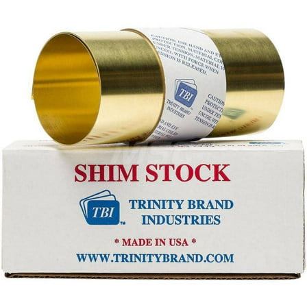 Shim Stock: 0.005'' Thick, 60'' Long, 6" Wide, 260 Alloy Brass