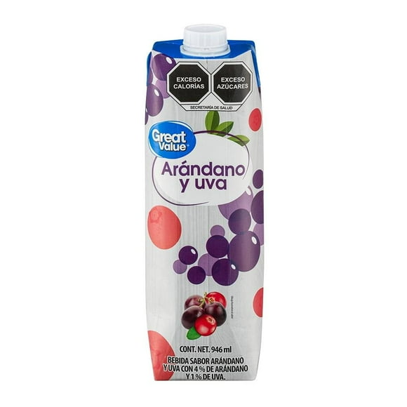 Bebida Great Value sabor arándano y uva 946 ml