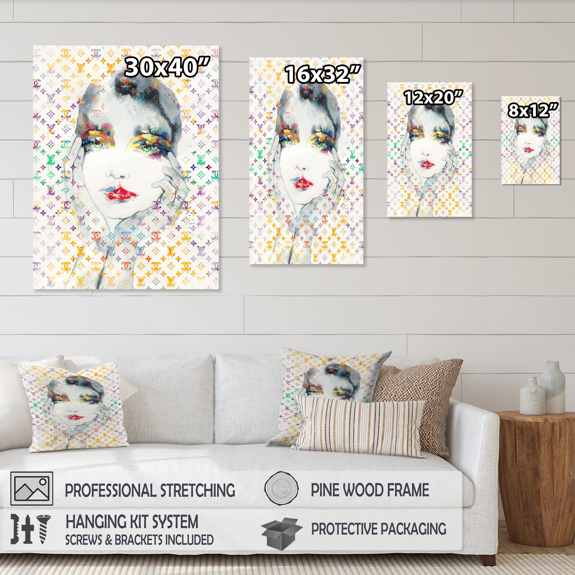 Designart High Fashion Female Sketch II Canvas Wall Art