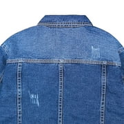 Edvintorg Denim Jacket Men Casual Plus Size Winter Jackets Fashion Trucker Jean Coat Single Breasted Jean Jackets Coat Outwear with Pocket