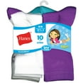 thumbnail image 2 of Hanes Girls' Crew Socks 10 Pack, 2 of 4