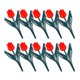thumbnail image 1 of 10 piezas de borde de jardín de tulipán, borde de césped, cerca decorativa realista, cerca de jardín para Flor roja, 1 of 9