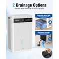 thumbnail image 4 of Homtronics 2 Pint Dehumidifier for Home, 100 oz Water Tank, Ultra-Quiet, Auto Shut-off, LED Display, 84H Timer, LED Light, Water Hose, White, 4 of 8