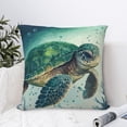 thumbnail image 4 of Wukai Watercolor Turtle1 Premium Polyester Fleece Pillow Covers with Hidden Zipper Closure,Luxuriously Soft and Durable-24"x24", 4 of 7