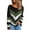 Green, variant on Kilaqueen Sweaters for Women Fashion Print Long Sleeve Crew Neck Knit Pullover Tops Casual Trendy Comfy Sweater