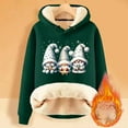 thumbnail image 2 of XIAOCHA Womens Hoodies Christmas Graphic Sherpa Lined Hoodie - Cozy Pullover Sweatshirt Festive Winter Warm Holiday Wear, 2 of 4