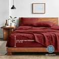 thumbnail image 6 of Bare Home Washed Sheet Set - Premium 1800 Collection - Deep Pocket - 4 Piece - Queen, Rosewood, 6 of 8