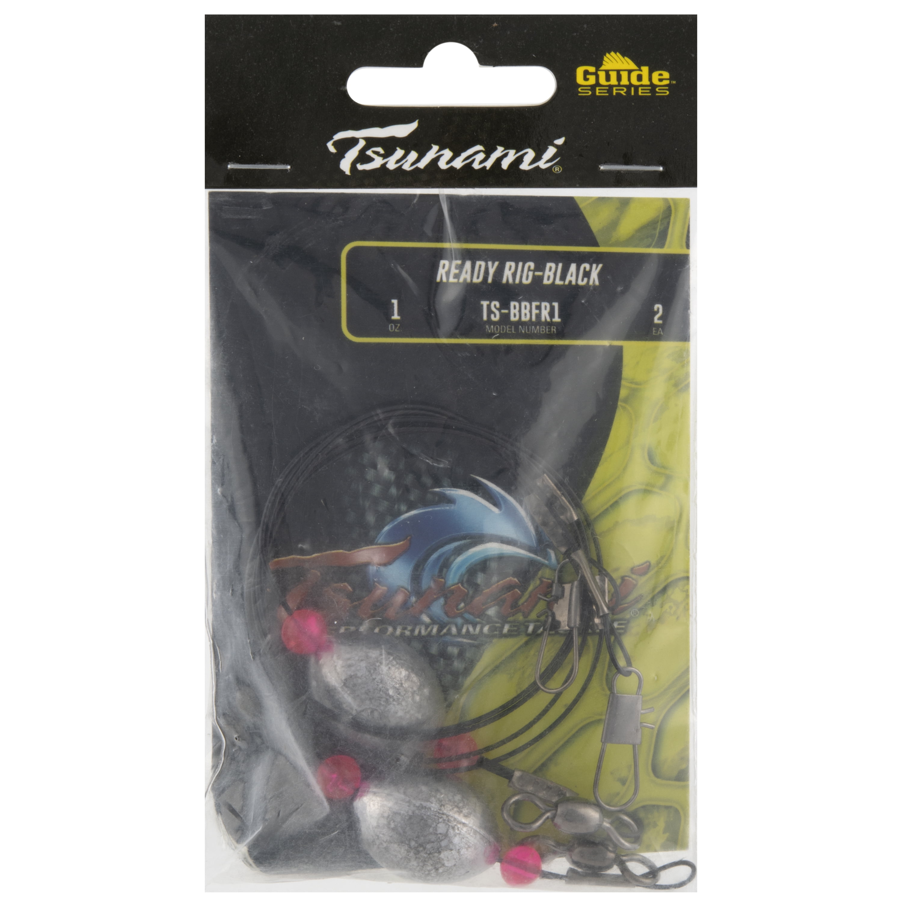 Tsunami Black Wire Egg Sinker Fishing Rig 1 oz. – 2 Pack