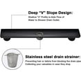 thumbnail image 6 of Linear Shower Floor Drain, Black 36 Inch 304 Stainless Steel Bathroom Drains Kit, Rectangular Shower Trench Drain with Reversable Tile-in Pattern Drain Cover & Hair Catcher, 6 of 14
