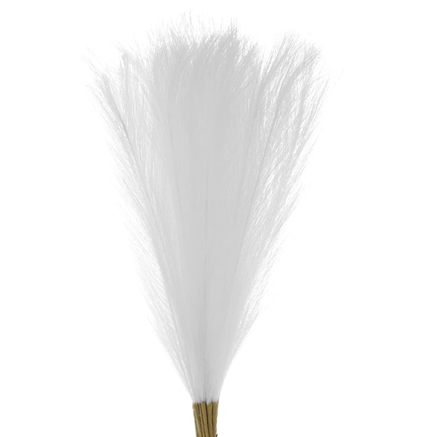 Uxcell 30Pcs Hierba de Pampas Falsa de 21" para Decoración de Bodas Blanca