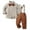 Coffee, variant on AherBiu Boys Gentleman Outfits Plaid Button down Shirts Dress Rompers Formal Wedding Toddler Suit Sets