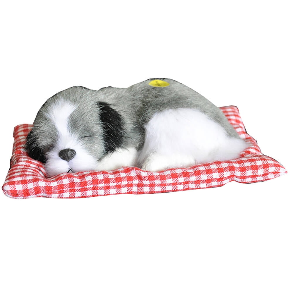 1x Simulated Cute Sleeping Dog Puppy Plush Doll Toy Sound Stuffed Kids Xmas Gift 