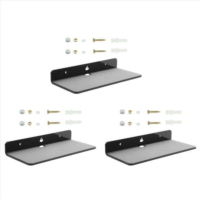 3X Soporte para Altavoz con Estante de Pared, Estante de ExhibicióN de AcríLico para Montaje en Pared para Altavoz Bluetooth, CáMara Web, TeléFonos Celulares, Juguetes, Negro