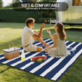 thumbnail image 5 of Fsddascl Navy Blue Anchor Outdoor Rug for Patio/Deck/Porch, Non-Slip Large Area Rug 4 x 6 Ft, Nautical White Horizontal Striped Indoor Outdoor Rugs Washable Area Rugs, Reversible Camping Rug Carpet, 5 of 5