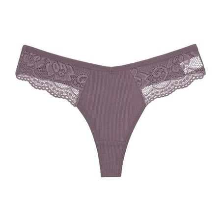 

Underwear Women Bikini Cottonable Cotton Sides Lace Thong Lace Stitching V Waist Pure Desire T Pants Low Waist Women s Panties