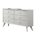thumbnail image 2 of Tory Wide Dresser, 6 Drawers w Bronze Knobs, Textured White Wood, 2 of 3