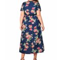 thumbnail image 4 of Nmnitkp Dresses for Women Fashion Style Summer Dress Plus Size Womens V Neck Floral Cocktail Party Midi Dresses with Pocket, 4 of 6