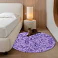 thumbnail image 2 of Round Rug 4Ft Washable Non-Slip, Vintage Purple Circle Area Rugs for Living Room Bedroom, Retro Botanical Abstract Art Indoor Floor Mats Carpet Runner for Home Decor Aesthetic, 2 of 8