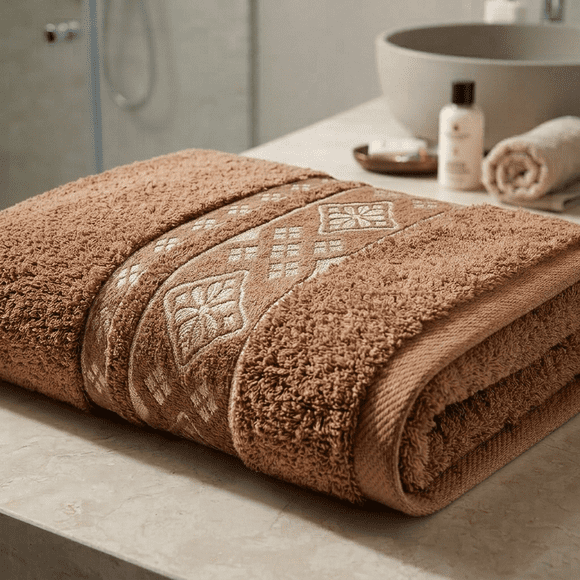 Toalla de medio baño 140x70 cm (400 gramos), Composición: 70% Algodón confeccionado con Hilo Open y 30% poliéster, Ideal para el baño, una visita a la playa o a la alberca.MOD202 CAMEL