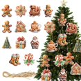 thumbnail image 2 of Colgante de madera con forma de hombre de jengibre para Navidad, decoración navideña para el hogar, adorno para árbol de Navidad 2024, decoración para Año Nuevo, 2 of 5