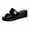 Black, variant on Women's Beach Sandals, Summer Breathable Footwear for Women, Womens Fashion Casual Warm Weather Recent Solid Color Thick Sole Peep Toe Outdoor Wedge Slides
