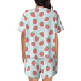 thumbnail image 3 of Naloa Hand Drawn Strawberry Women's Short-Sleeved Pajama Set, Loungewear, Summer pajamas, Breathable Cozy - 3X-Large, 3 of 9