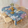 thumbnail image 4 of Pioneer Flower Floral Print Pattern Rectangle Tablecloth 60"x102",Waterproof Polyester Rectangle Table Cloth, Wipeable Spillproof Polyester Tablecloth for Dining, Camping, Indoor and Outdoor, 4 of 6