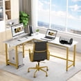 thumbnail image 2 of Tribesigns Modern L-Shape Desk, Corner Computer Desk with Large Working Space and CPU Stand, 2 of 5
