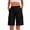 Black, variant on Women's Elastic Waist Casual Bermuda Shorts Knee Length Wide Leg Cargo Bottoms for Weekend Outings Holiday Trips And Everyday Leisure Wear Wine Wine S