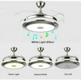 thumbnail image 3 of EASYG 42'' Modern Retractable Ceiling Fans with Smart Bluetooth Music Player Chandelier 3 Colors Invisible Blades with Remote Control, 3 of 10